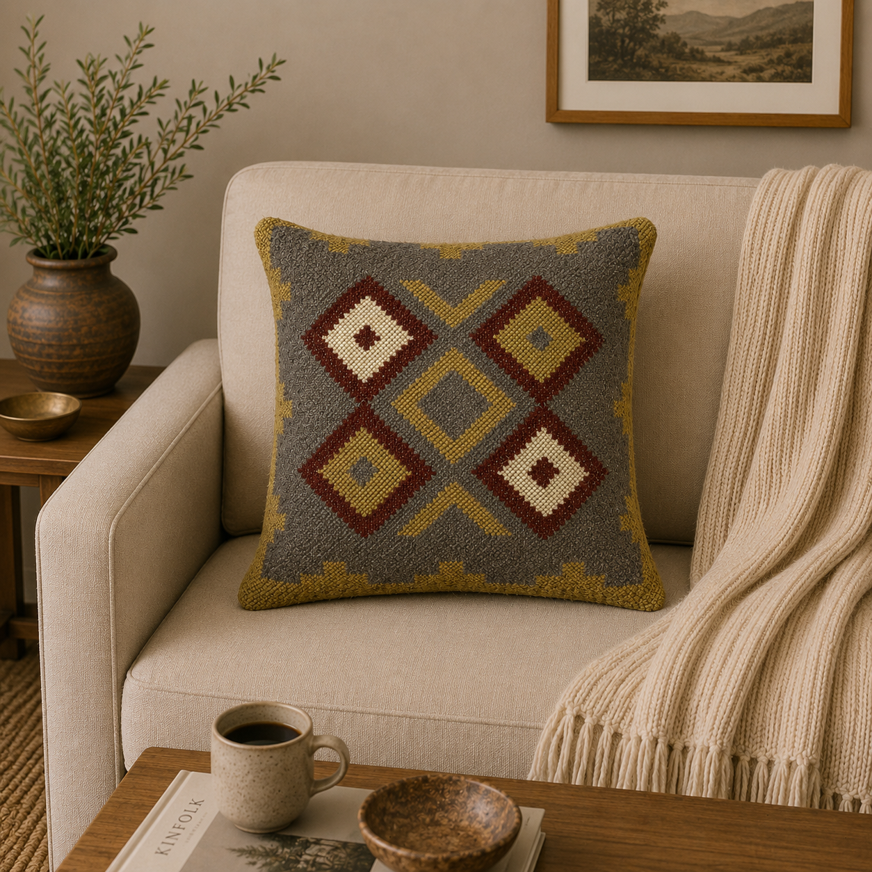 Mirrored Arrow Kilim Cushion Cover